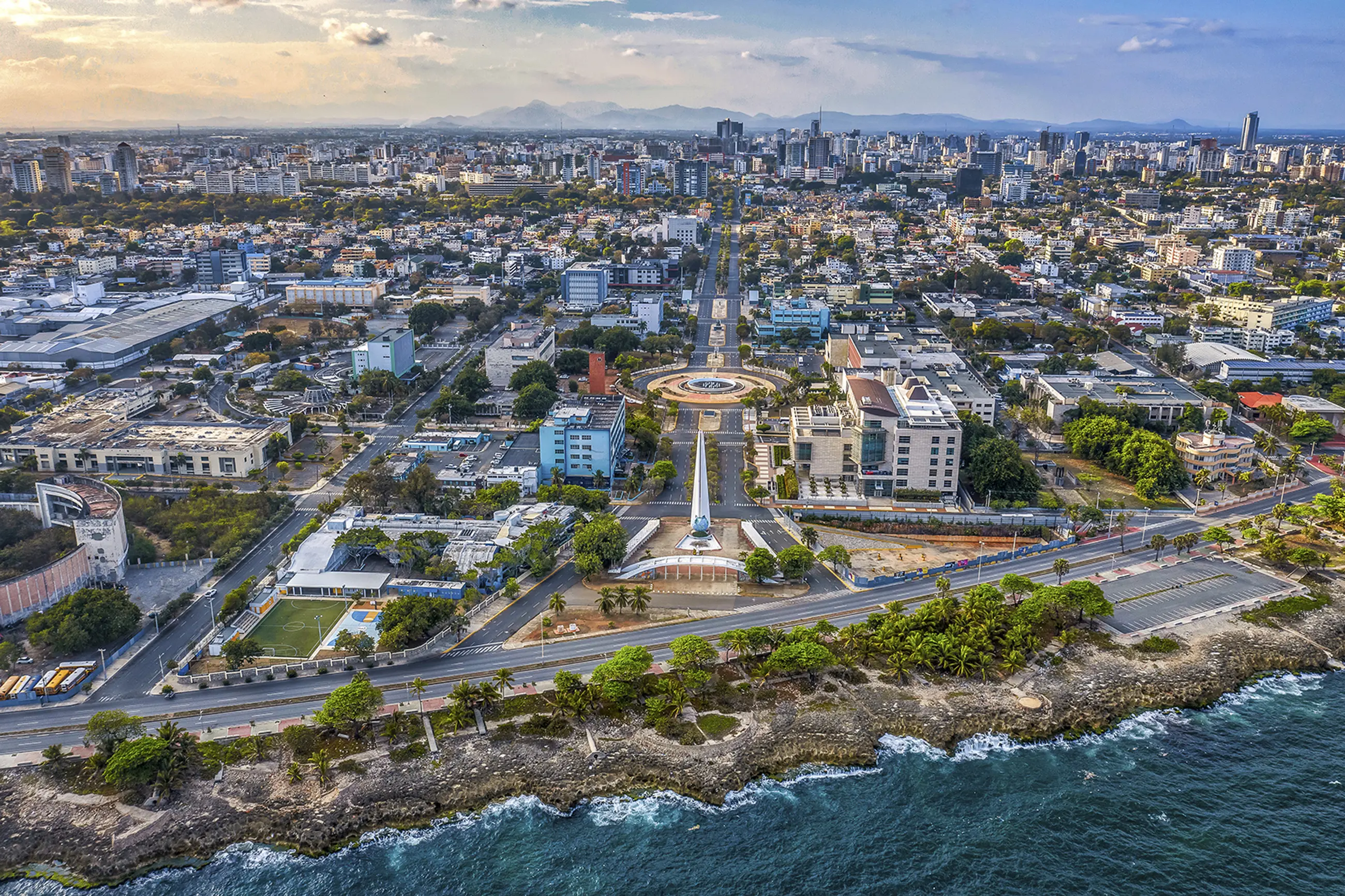 Santo Domingo skyline and waterfront in the Dominican Republic